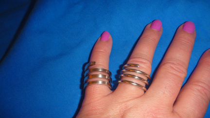 Кольцо двойное винт серебро 925