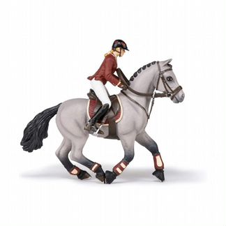 Фигурка Papo Соревновательная лошадь с наездницей (51563)