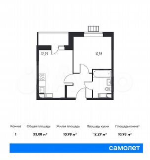 1-к квартира, 33.1 м², 11/13 эт.
