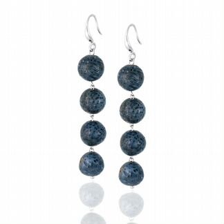 Серьги с голубым кораллом