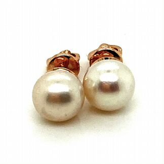 Золотые серьги пусеты с жемчугом