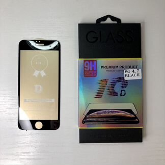 Защитное стекло iPhone 6 чёрное
