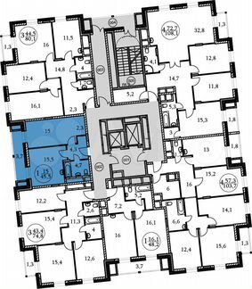 1-к квартира, 45.5 м², 17/17 эт.