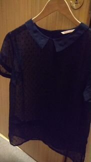 Прозрачная черная блузка Camaieu