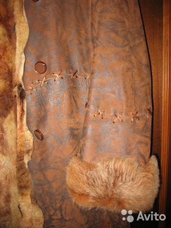 Женская дублёнка из овчины,рыжая,б/у,размер 44-46