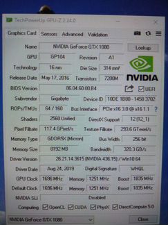 Видеокарта GTX 1080 Gigabyte G1 Gaming