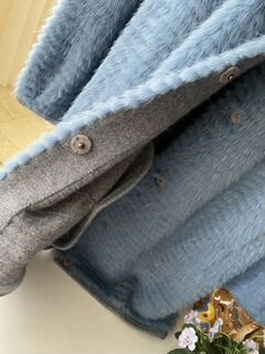 Шуба тонкая норка голубая