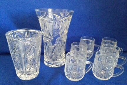 Вазы, кружки, рюмки хрустальные (времен СССР)