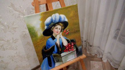 В думах о тебе, 50на60см, холст, масло,З.Голдштейн