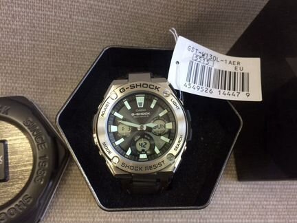Casio GST-W130L-1A новые оригинал полный комплект