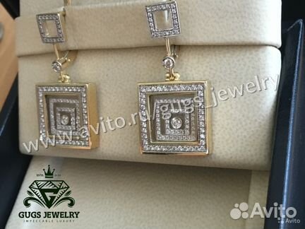 Золотые серьги с бриллиантами chopard