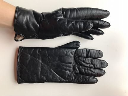 Перчатки женские кожаные на меху