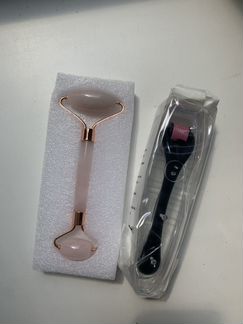 Набор мезороллер и гуаша розовый