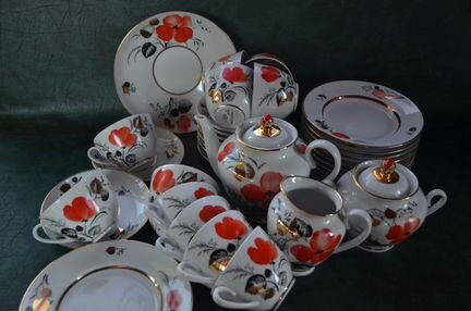Лфз 34 предм. чайный сервиз 