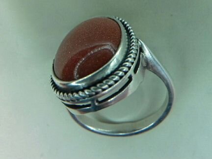 Серебро 925 пробы СССР,Кольцо с Авантюрином