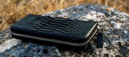 Бумажник портмоне клатч из кожи питона - 3