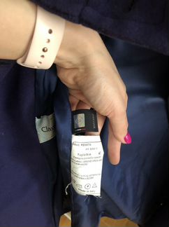 Фиолетовое кашемировое пальто с воротником стойка