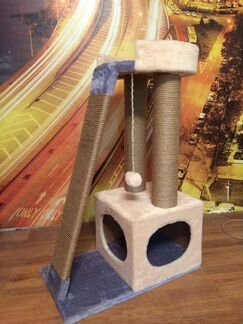 Домик с когтеточками, лежанкой и дорожкой