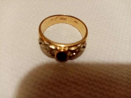 Золотое кольцо Сапфир, бриллианты