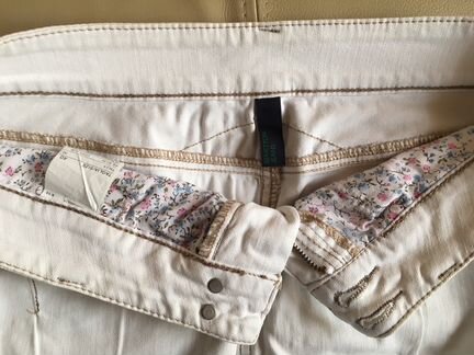 Мини-юбка джинсовая белая Benetton Jeans