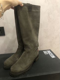 Сапоги замшевые Moschino