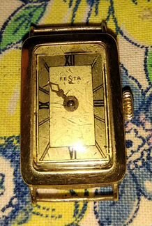 Редчайшие швейцарские часы Festa в золотом корпусе