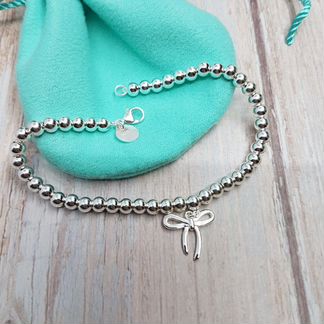 Браслет Tiffany Bow с бантиком серебро
