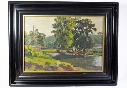 Пейзаж картон масло художник Трындык Н.З