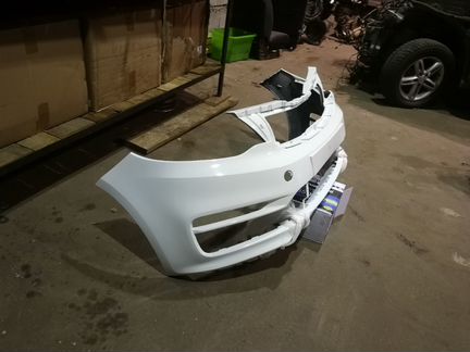 Kia rio бампер передний рестайл белый pgu