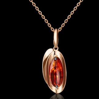 Золотой набор с янтарем