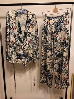 Костюм, lime, с принтом, в стиле кимоно-пижамы