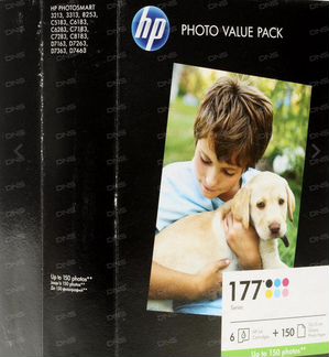 Набор картриджей HP 177 (6шт) + фотобумага 10*15 1