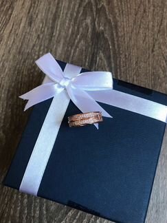 Кольцо hermes розовое золото