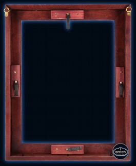 Рукописная икона в киоте. Серафим Саровский