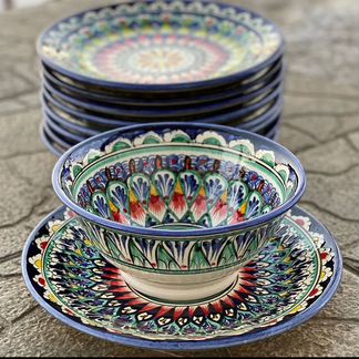 Узбекская керамическая посуда (косушки, ляганы)