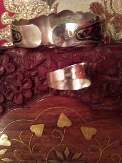 Cеребряные браслет и кольцо проба 875 звезда