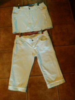 Юбка джинсовая и капри 46-48р