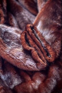 Норковая шуба с поясом