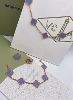 Серьги подвеска кольцо браслет Van Cleef новые