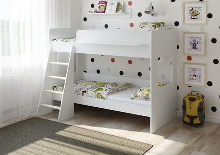 Двухъярусная кровать Легенда 25.1 Белая