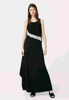 Длинное платье с воланами mango