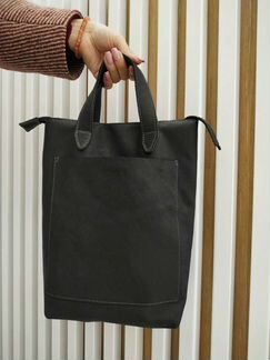 Кожаная сумка шоппер