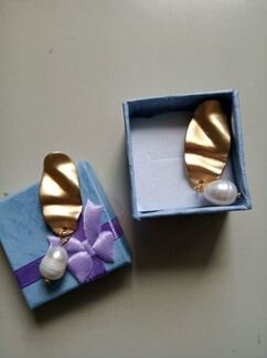 Сережки с речным жемчугом, новые