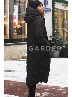 Пуховик одеяло длинный новый черный