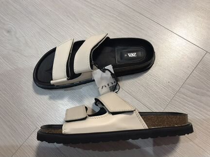 Шлепанцы кожаные Zara