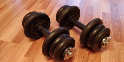 Гантели Titan, разборные, прорезиненные, 2 * 12кг