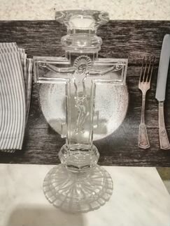 Стеклянный подсвечник в виде Креста