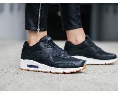 W Nike Air Max 90 PRM Lea Black 904535-001 us6-7