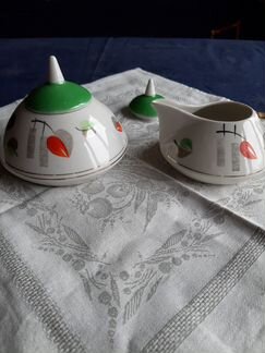 Сахарница и молочник Рижского фарфорового завода