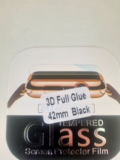 Защитное стекло 3D для Apple Watch 42mm черное
